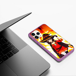 Чехол iPhone 11 Pro матовый Mеgumin, цвет: 3D-фиолетовый — фото 2