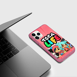 Чехол iPhone 11 Pro матовый Toca Life, цвет: 3D-малиновый — фото 2