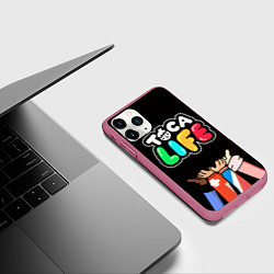 Чехол iPhone 11 Pro матовый Toca Life: Friends, цвет: 3D-малиновый — фото 2