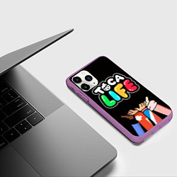 Чехол iPhone 11 Pro матовый Toca Life: Friends, цвет: 3D-фиолетовый — фото 2