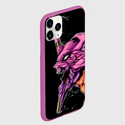 Чехол iPhone 11 Pro матовый Evangelion Eva 01, цвет: 3D-фиолетовый — фото 2