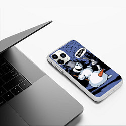 Чехол iPhone 11 Pro матовый Снеговик на Хэллоуин, цвет: 3D-белый — фото 2