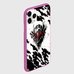 Чехол iPhone 11 Pro матовый Берсерк маска с красными глазами, цвет: 3D-фиолетовый — фото 2