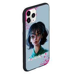 Чехол iPhone 11 Pro матовый 067 Розовые брызги, цвет: 3D-черный — фото 2