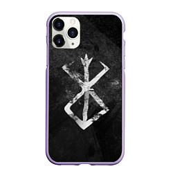 Чехол iPhone 11 Pro матовый BERSERK LOGO GRUNGE, цвет: 3D-светло-сиреневый