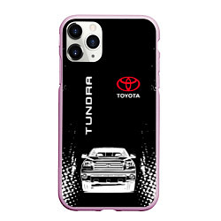 Чехол iPhone 11 Pro матовый Toyota Tundra Следы шин, цвет: 3D-розовый