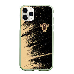 Чехол iPhone 11 Pro матовый Black clover bull, цвет: 3D-салатовый