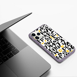 Чехол iPhone 11 Pro матовый Буквенный бум, цвет: 3D-серый — фото 2