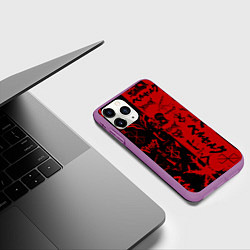 Чехол iPhone 11 Pro матовый BERSERK BLACK RED БЕРСЕРК ПАТТЕРН, цвет: 3D-фиолетовый — фото 2