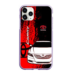 Чехол iPhone 11 Pro матовый Camry Toyota glitch, цвет: 3D-светло-сиреневый