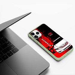 Чехол iPhone 11 Pro матовый Camry Toyota glitch, цвет: 3D-салатовый — фото 2