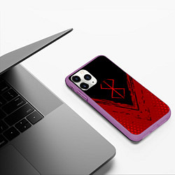 Чехол iPhone 11 Pro матовый Berserk - Берсерк, цвет: 3D-фиолетовый — фото 2