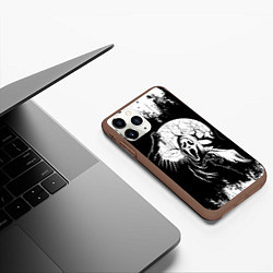 Чехол iPhone 11 Pro матовый Крик Хэллоуин Хоррор Scream Halloween, цвет: 3D-коричневый — фото 2
