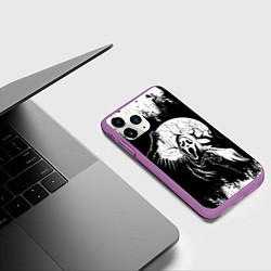 Чехол iPhone 11 Pro матовый Крик Хэллоуин Хоррор Scream Halloween, цвет: 3D-фиолетовый — фото 2