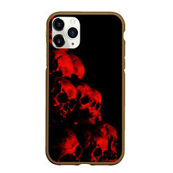 Чехол iPhone 11 Pro матовый Черепа свалка, цвет: 3D-коричневый