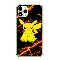 Чехол iPhone 11 Pro матовый PIKACHU PIKA PIKA РАЗРЯДЫ МОЛНИЙ, цвет: 3D-салатовый