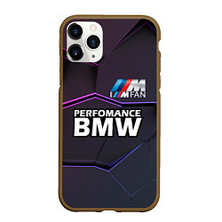 Чехол iPhone 11 Pro матовый BMW Perfomance, цвет: 3D-коричневый