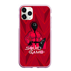 Чехол iPhone 11 Pro матовый Squid game, цвет: 3D-розовый