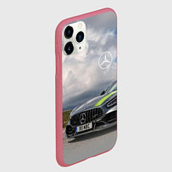 Чехол iPhone 11 Pro матовый Mercedes V8 Biturbo Racing Team AMG, цвет: 3D-малиновый — фото 2