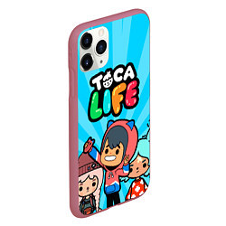 Чехол iPhone 11 Pro матовый Toca Life: Friends, цвет: 3D-малиновый — фото 2