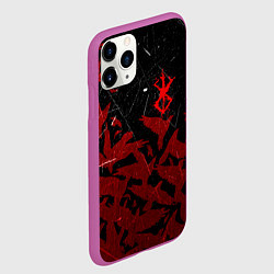 Чехол iPhone 11 Pro матовый БЕРСЕРК КЛЕЙМО ЛОГО СТАЯ ВОРОН, RED CROW, цвет: 3D-фиолетовый — фото 2