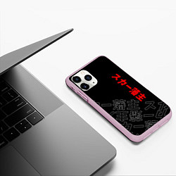 Чехол iPhone 11 Pro матовый SCARLXRD JAPAN STYLE ИЕРОГЛИФЫ, цвет: 3D-розовый — фото 2