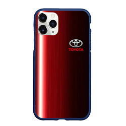 Чехол iPhone 11 Pro матовый Toyota В полоску, цвет: 3D-тёмно-синий