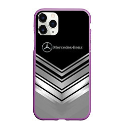 Чехол iPhone 11 Pro матовый Mercedes-Benz Текстура, цвет: 3D-фиолетовый