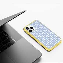 Чехол iPhone 11 Pro матовый Принт с облаками, цвет: 3D-желтый — фото 2