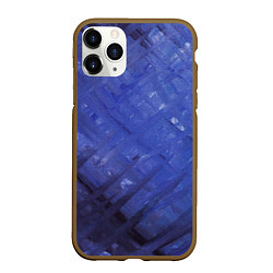 Чехол iPhone 11 Pro матовый Синие акварельные мазки