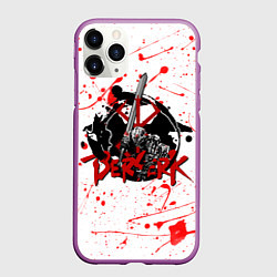 Чехол iPhone 11 Pro матовый BERSERK брызги краски, цвет: 3D-фиолетовый
