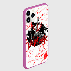 Чехол iPhone 11 Pro матовый BERSERK брызги краски, цвет: 3D-фиолетовый — фото 2