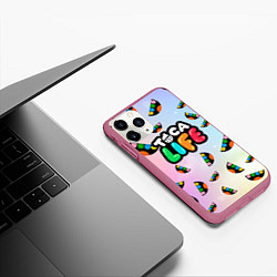 Чехол iPhone 11 Pro матовый Toca Life: Smile Logo, цвет: 3D-малиновый — фото 2