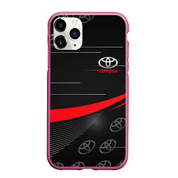 Чехол iPhone 11 Pro матовый ТОЙОТА TOYOTA RED LINES, цвет: 3D-малиновый