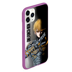 Чехол iPhone 11 Pro матовый Металлическое тело Геноса One Punch-Man, цвет: 3D-фиолетовый — фото 2