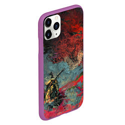 Чехол iPhone 11 Pro матовый Sekiro Самурай против дракона, цвет: 3D-фиолетовый — фото 2