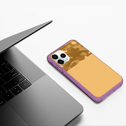 Чехол iPhone 11 Pro матовый Песочный, цвет: 3D-фиолетовый — фото 2