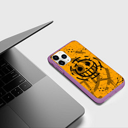 Чехол iPhone 11 Pro матовый ONE PIECE ПИРАТЫ ЛОГО, цвет: 3D-фиолетовый — фото 2
