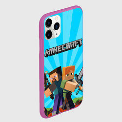 Чехол iPhone 11 Pro матовый МАЙНКРАФТ ГЕРОИ ИГРЫ MINECRAFT, цвет: 3D-фиолетовый — фото 2