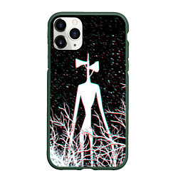 Чехол iPhone 11 Pro матовый СИРЕНОГОЛОВЫЙ ГЛИТЧ ЛЕС, КОСМОС