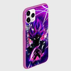 Чехол iPhone 11 Pro матовый Гоку Блек Anime Dragon Ball Super Saiyan, цвет: 3D-фиолетовый — фото 2