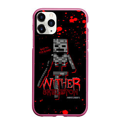 Чехол iPhone 11 Pro матовый WITHER SKELETON, цвет: 3D-малиновый