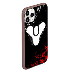 Чехол iPhone 11 Pro матовый DESTINY 2 RED & WHITE PATTERN LOGO, цвет: 3D-коричневый — фото 2