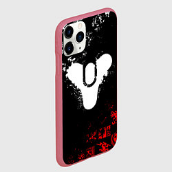 Чехол iPhone 11 Pro матовый DESTINY 2 RED & WHITE PATTERN LOGO, цвет: 3D-малиновый — фото 2