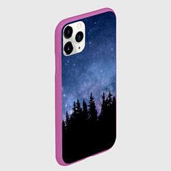 Чехол iPhone 11 Pro матовый НОЧНОЙ ЛЕС И ЗВЕЗДЫ, цвет: 3D-фиолетовый — фото 2