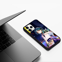 Чехол iPhone 11 Pro матовый Сяо, Genshin Impact, цвет: 3D-черный — фото 2