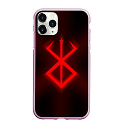 Чехол iPhone 11 Pro матовый БЕРСЕРК КРАСНОЕ КЛЕЙМО СВЕЧЕНИЕ BERSERK, цвет: 3D-розовый