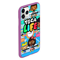 Чехол iPhone 11 Pro матовый Toca Boca Тока Бока аттракцион, цвет: 3D-фиолетовый — фото 2