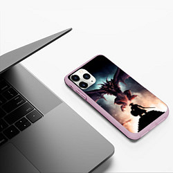 Чехол iPhone 11 Pro матовый Да начнётся битва, цвет: 3D-розовый — фото 2