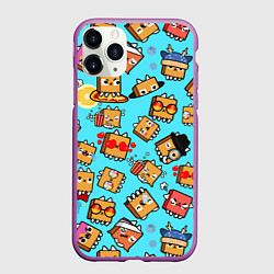 Чехол iPhone 11 Pro матовый PAPER BAG CAT TOCA BOCA TOCA LIFE WORLD, цвет: 3D-фиолетовый